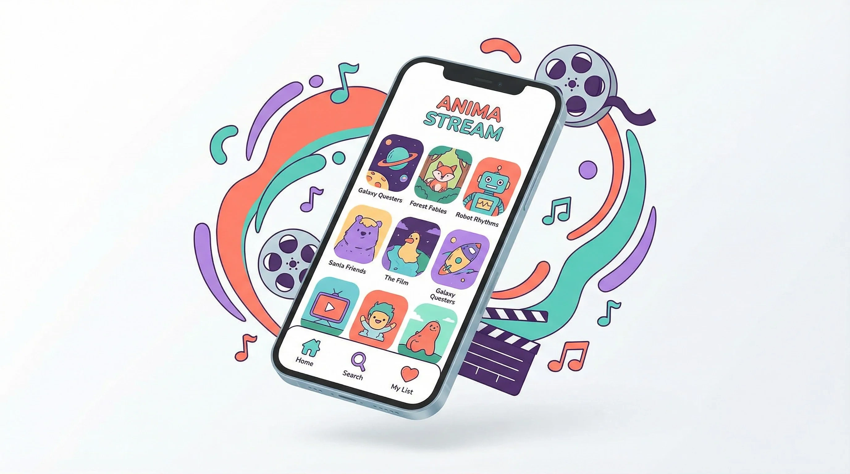 九一视频移动端APP界面展示 - 手机上浏览独立动画短片